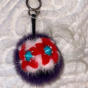 FENDI
Purple Fur 'Flowery' Monster Key Chain